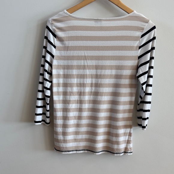 🤍 Elle Striped Long Sleeve Top with Bow Accent - Picture 4 of 5